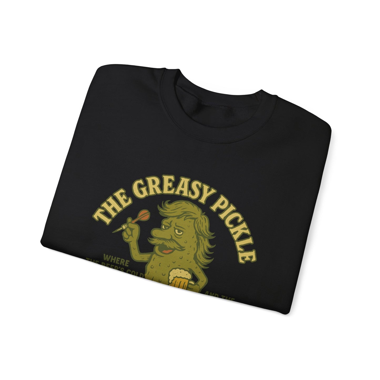 Greasy Pickle Crewneck Sweatshirt - Fun & Cozy Apparel for Beer Lovers - Riff Raff Wear