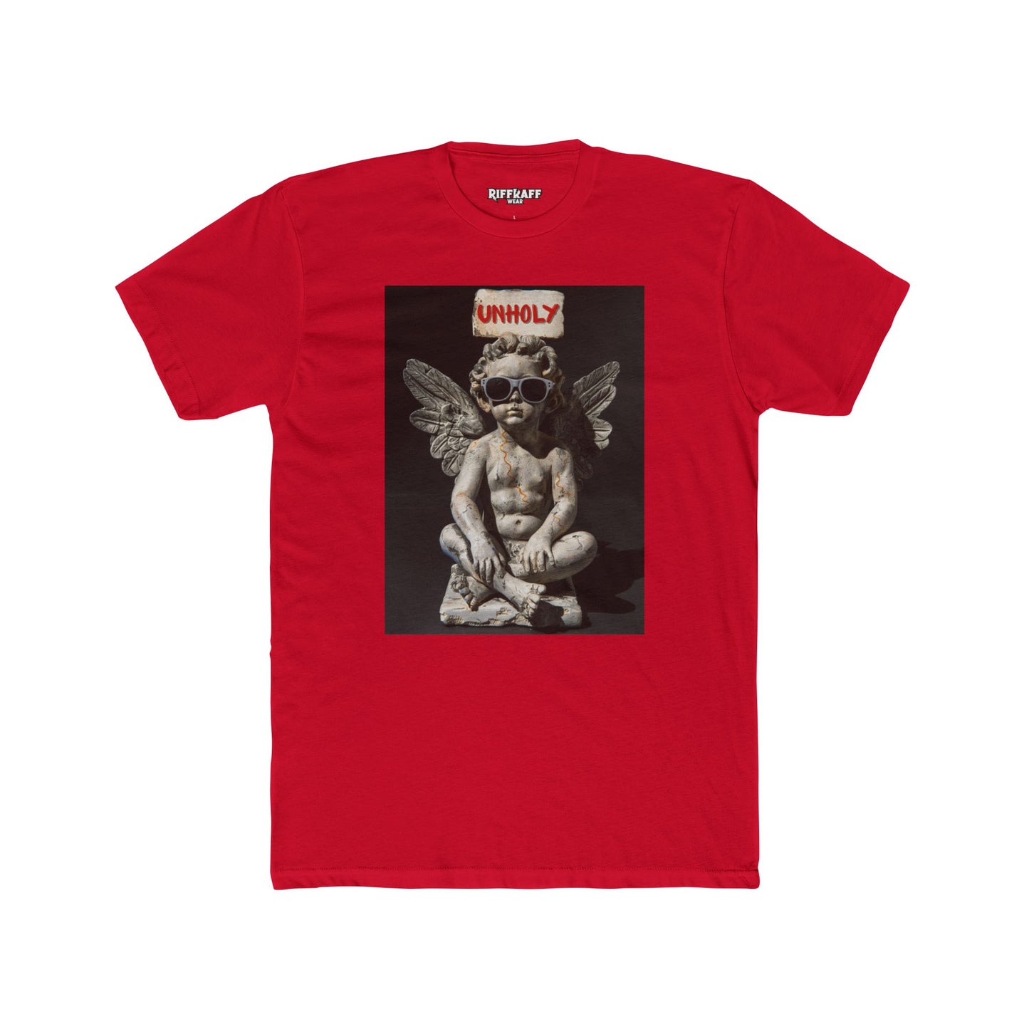 Unisex Cotton Crew Tee - Unholy Angel Graphic Tee for Bold Souls _Riff Raff Wear