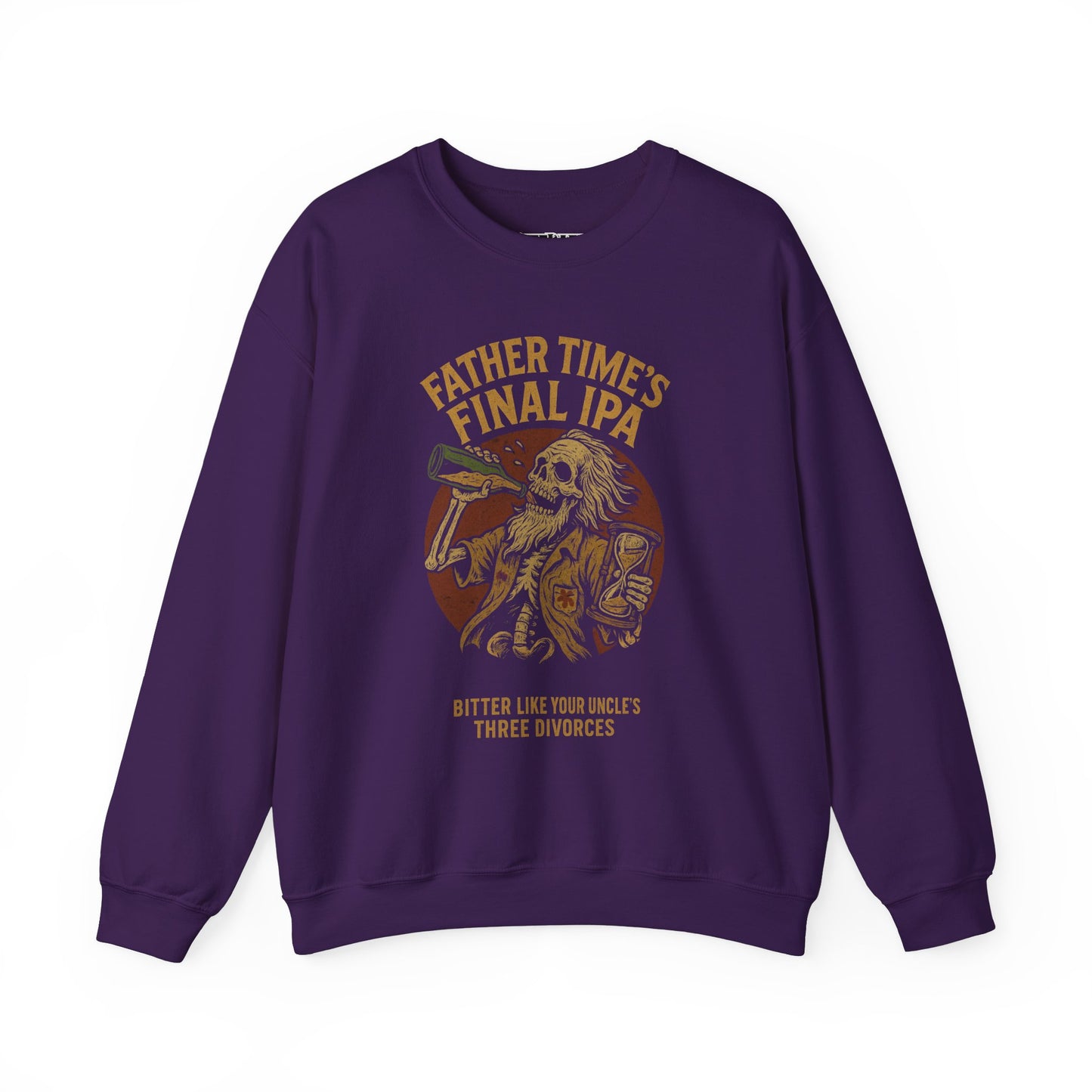Funny Unisex Crewneck Sweatshirt - Father Time's Final IPA Design - Riff Raff Wear Underground