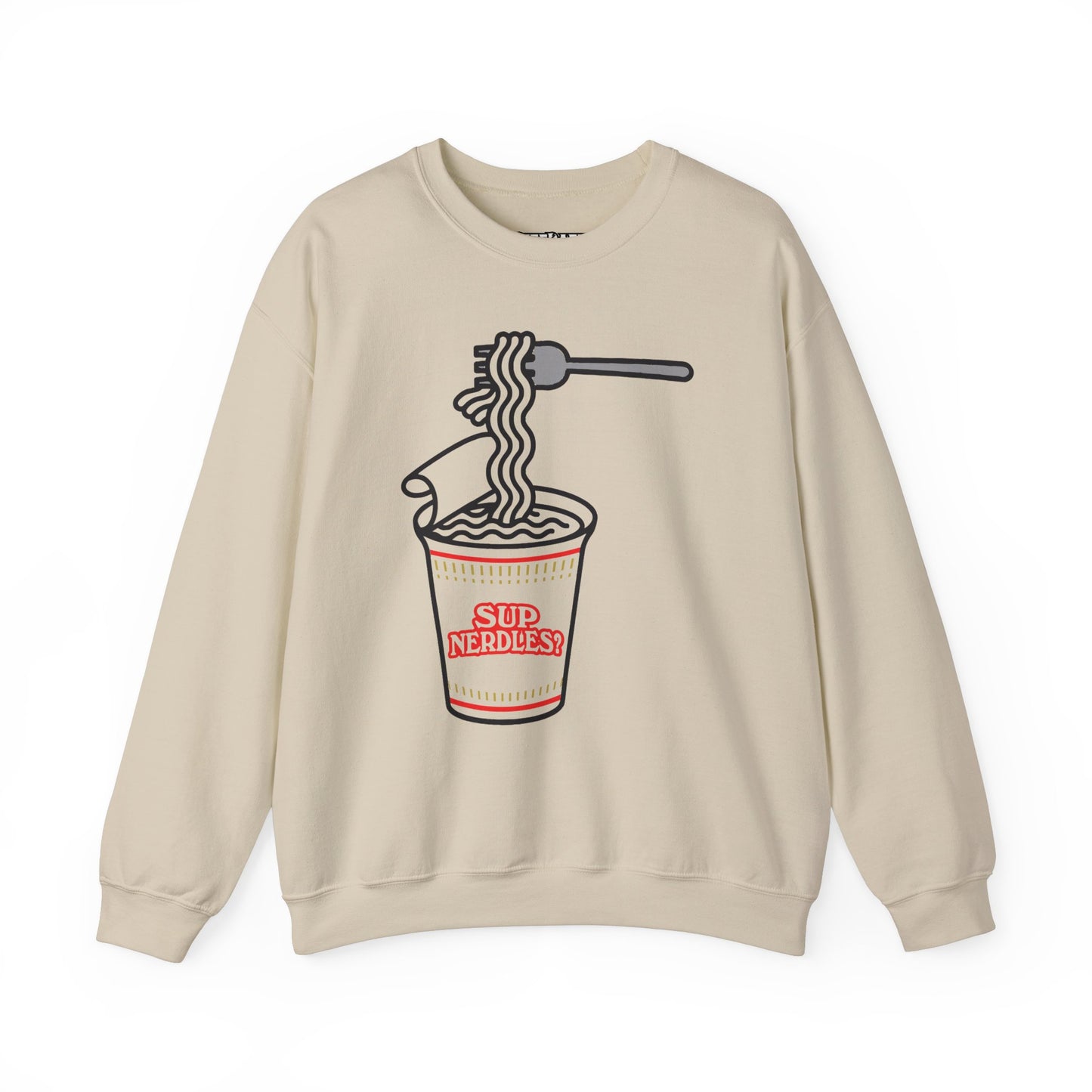 Parody Logo Series - Sup Nerdles? Instant Noodles Sweatshirt - Unisex Heavy Blend™ Crewneck - Riff Raff Wear