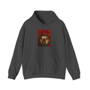 Christmas Bulldog Hoodie, Unisex Heavy Blend Sweatshirt, Funny Pet Gift, Holiday Apparel, Cozy Pullover, Festive Dog Sweatshirt - Riff Raff Wear