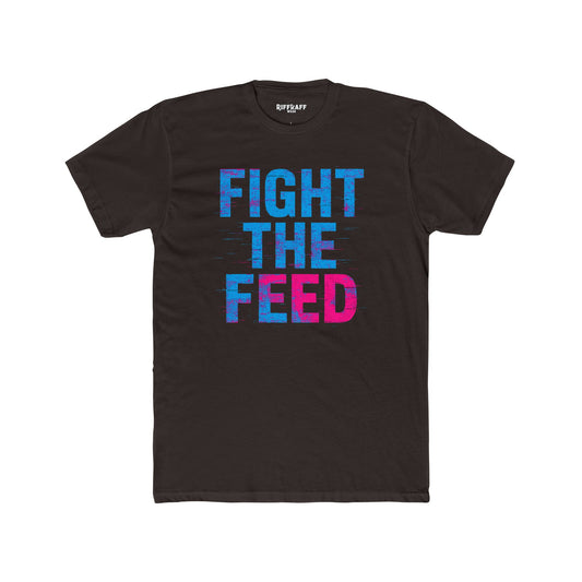 Unisex Cotton Crew Tee - Fight the Feed Graphic T-Shirt - Riff Raff Wear