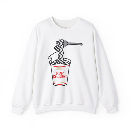 Parody Logo Series - Sup Nerdles? Instant Noodles Sweatshirt - Unisex Heavy Blend™ Crewneck - Riff Raff Wear