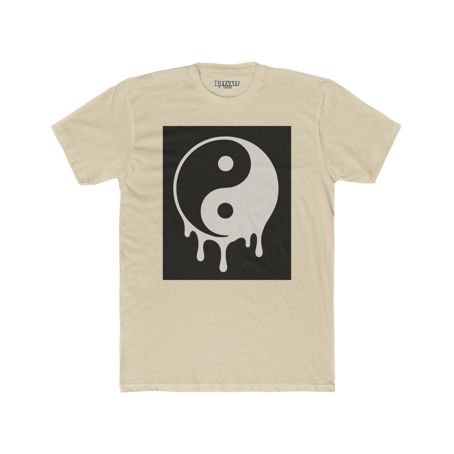 Unisex Cotton Crew Tee with Dripping Yin Yang Design | Casual Wear, Unisex Tee - Riff Raff Wear