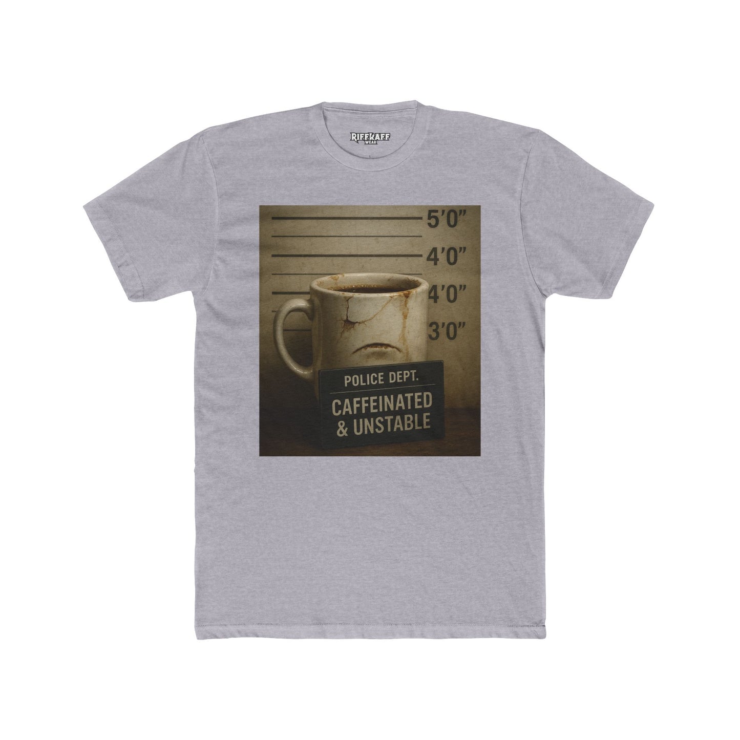 Caffeinated & Unstable Unisex Cotton Crew Tee - Perfect Gift for Coffee Lovers - Riff Raff Wear