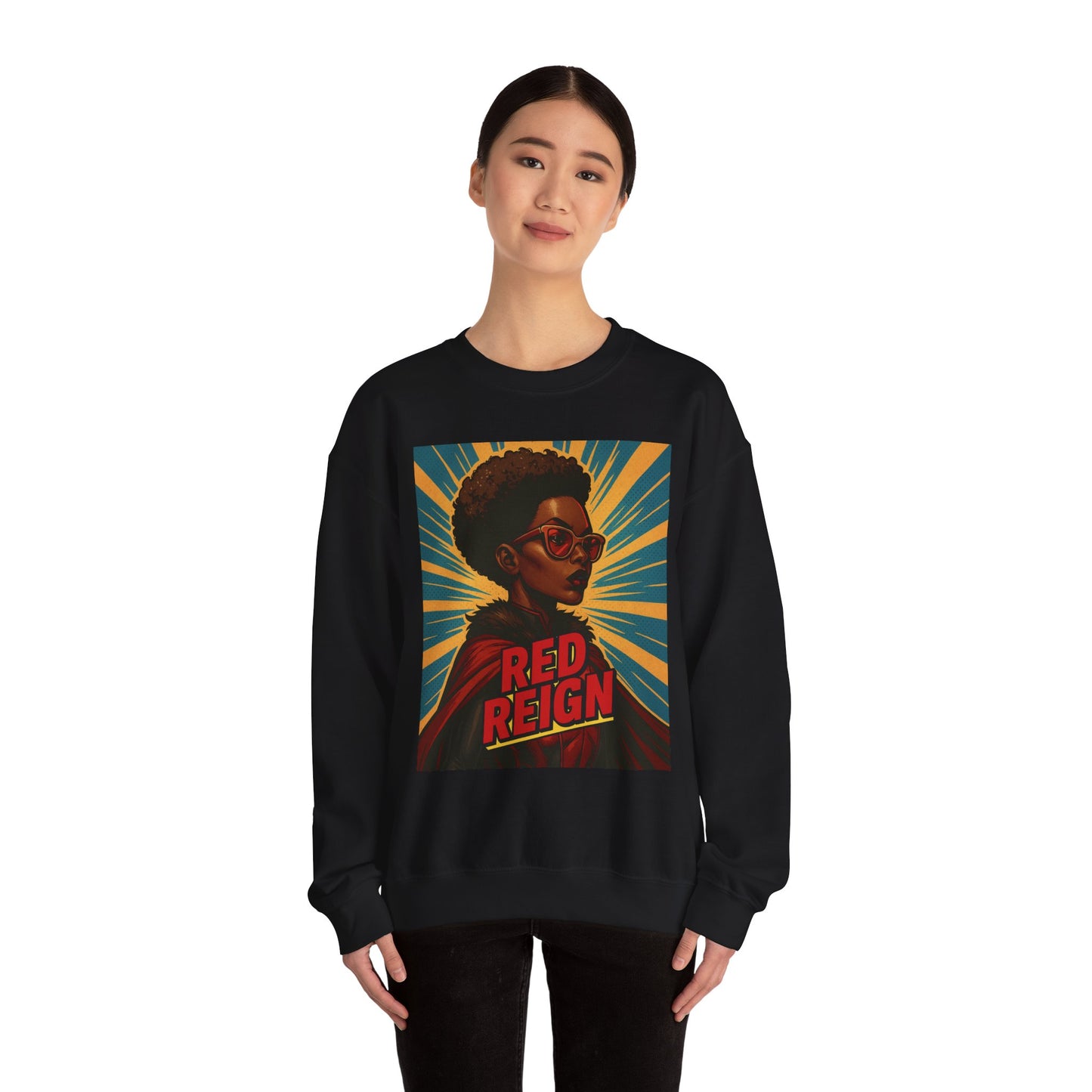 Red Reign Unisex Crewneck Sweatshirt - Stylish & Bold Graphic Design - Riff Raff Wear