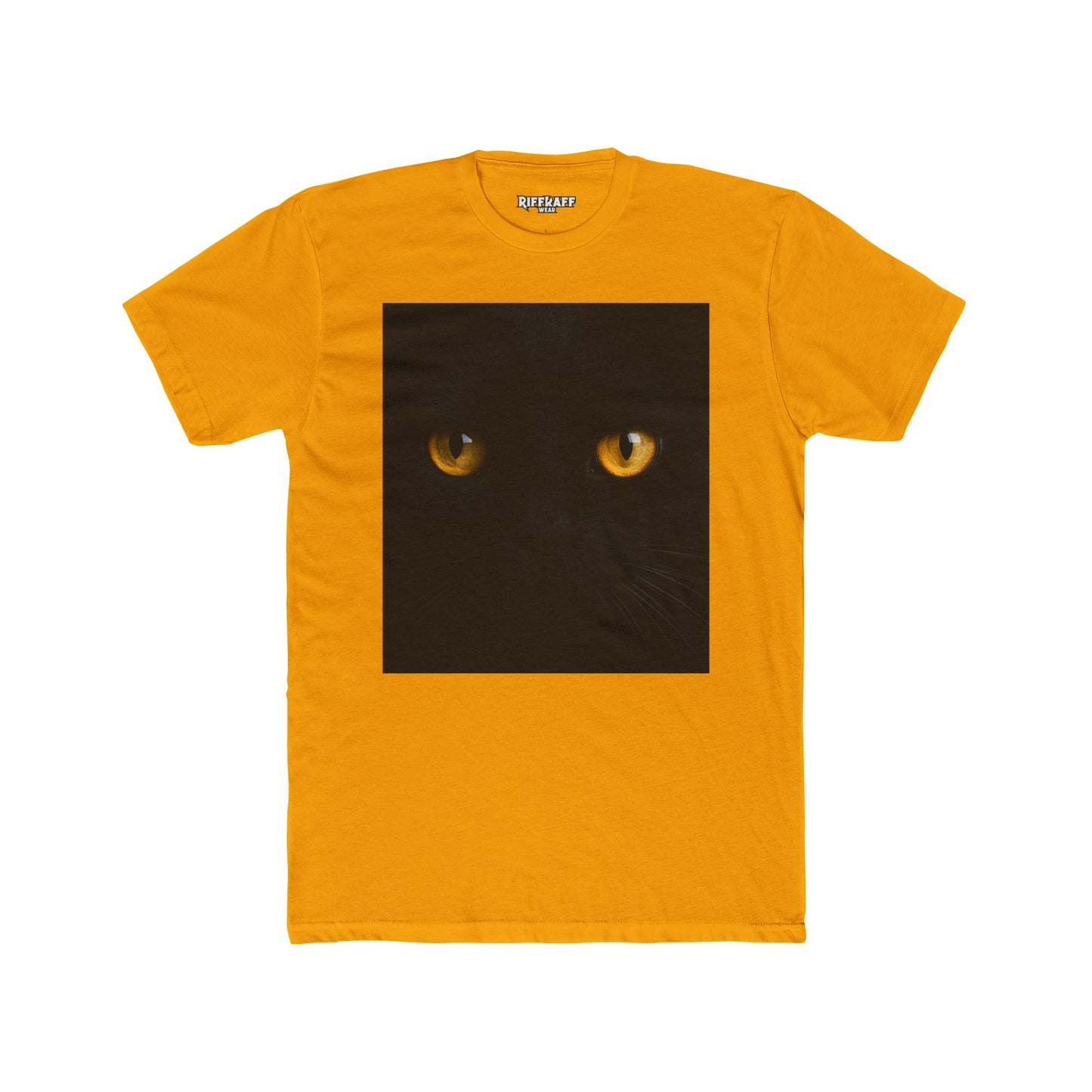 Mystical Cat Eyes Unisex Cotton Crew Tee - Perfect for Cat Lovers - Riff Raff Wear