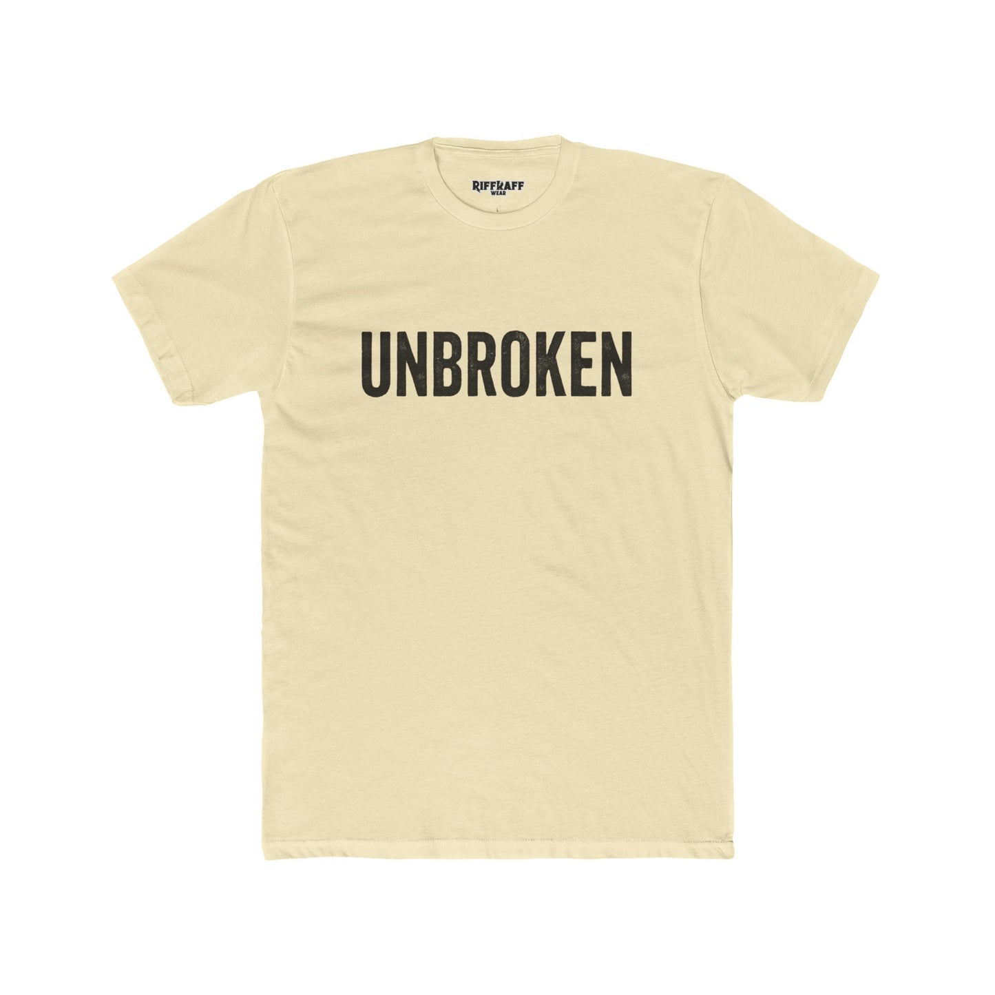 Unisex Cotton Crew Tee - UNBROKEN Inspirational Shirt - Riff Raff Wear Fitness