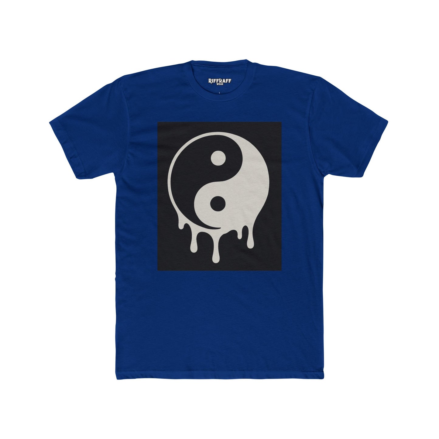 Unisex Cotton Crew Tee with Dripping Yin Yang Design | Casual Wear, Unisex Tee - Riff Raff Wear