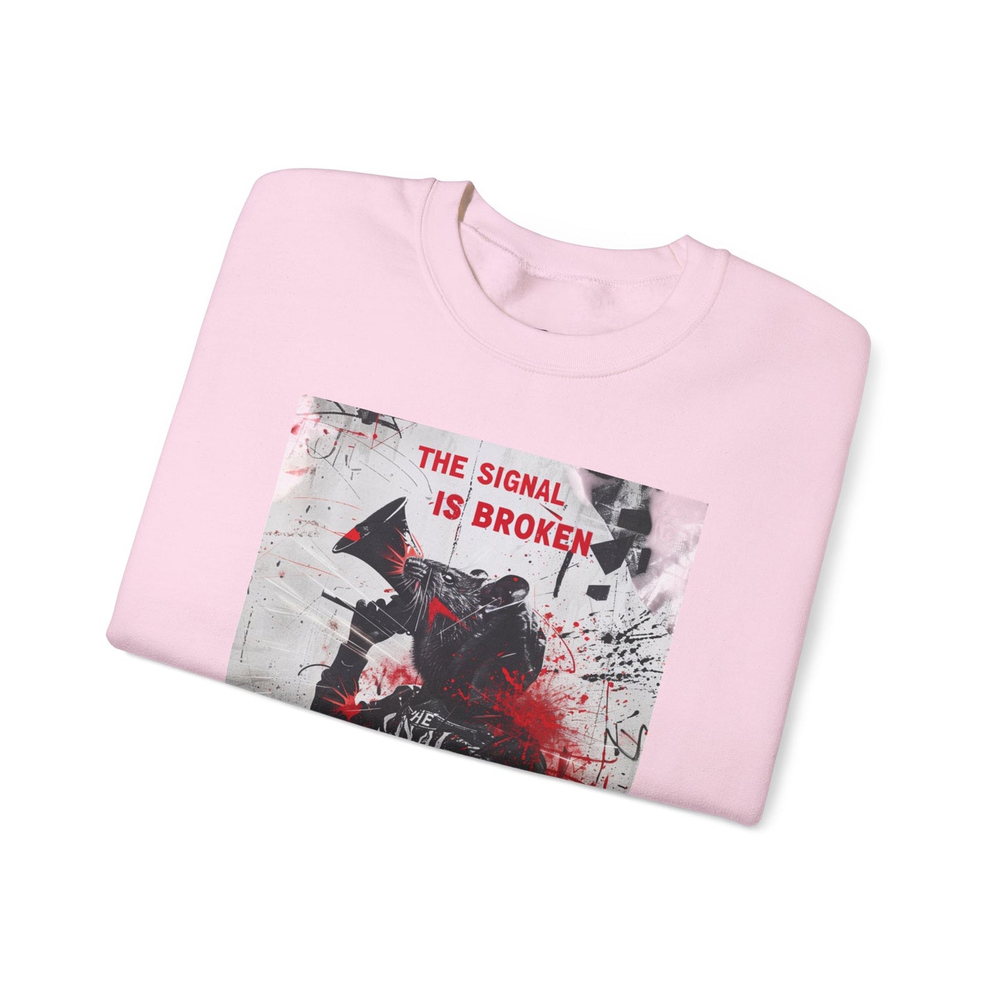 Unisex Crewneck Sweatshirt - "The Signal is Broken" Graphic Design - Riff Raff Wear