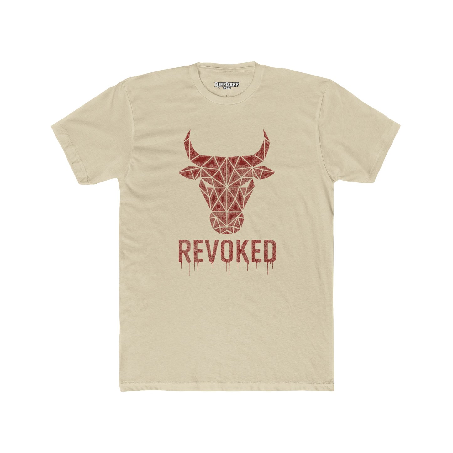 Geometric Bull Design Unisex Cotton Crew Tee - Revoked Graphic Tee - Riff Raff Wear