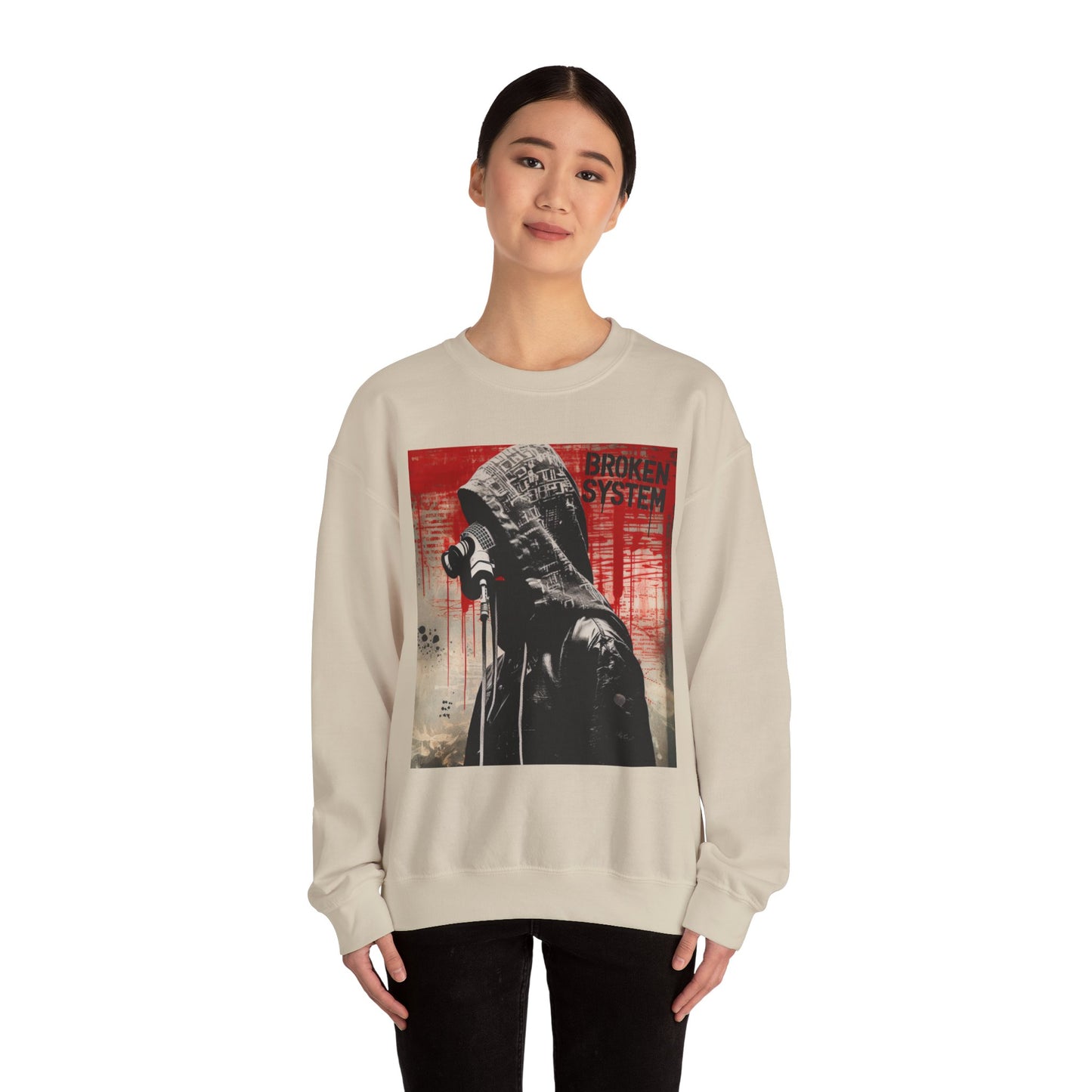 Unisex Heavy Blend™ Crewneck Sweatshirt - 'Broken System' Graphic Design - Riff Raff Wear