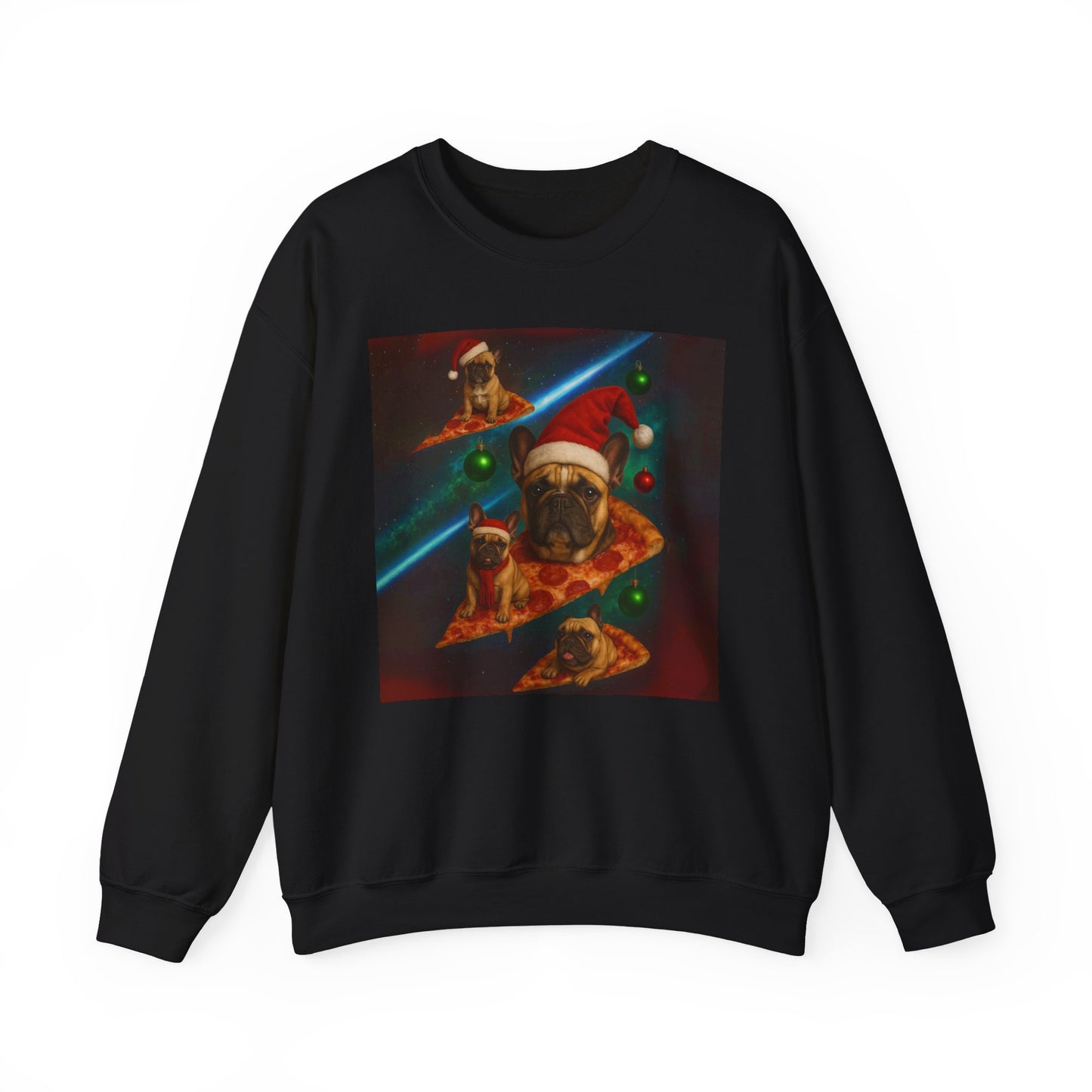 Festive Pizza Dog Crewneck Sweatshirt | Fun Holiday Apparel | Gift for Dog Lovers, Christmas Sweatshirt, Cozy Fashion, Unisex Style - Riff Raff Wear