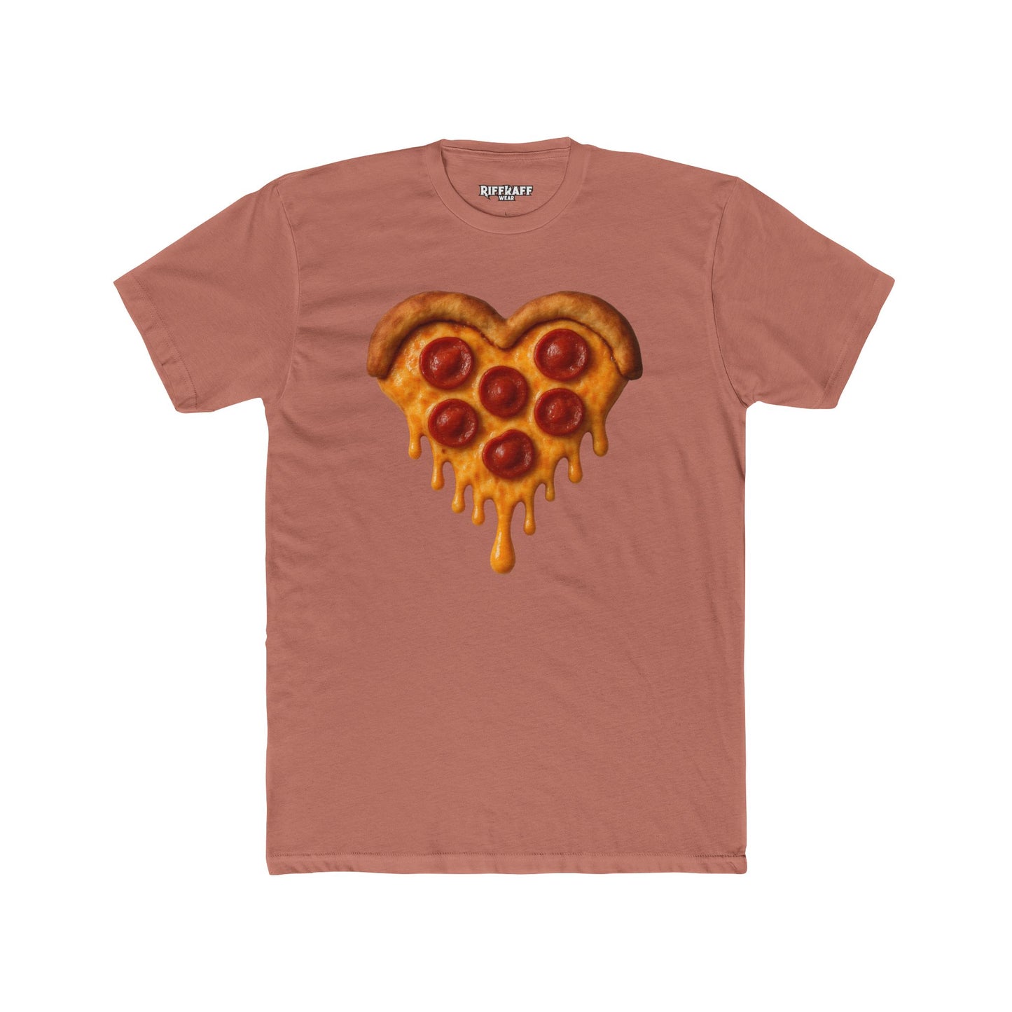 Heart-Shaped Pizza Unisex Cotton Crew Tee - Fun Foodie Apparel - Riff Raff Wear