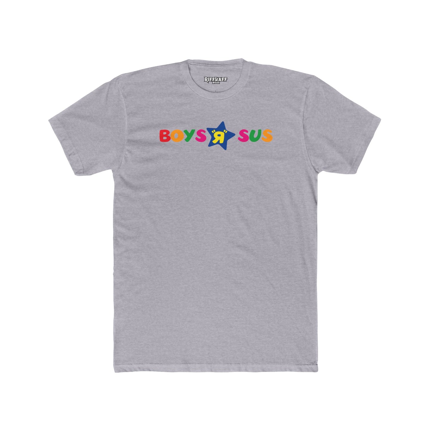Colorful 'Boys R Sus' Unisex Cotton Crew Tee - Parody Logo Series - Riff Raff Wear