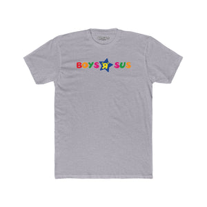 Colorful 'Boys R Sus' Unisex Cotton Crew Tee - Parody Logo Series - Riff Raff Wear