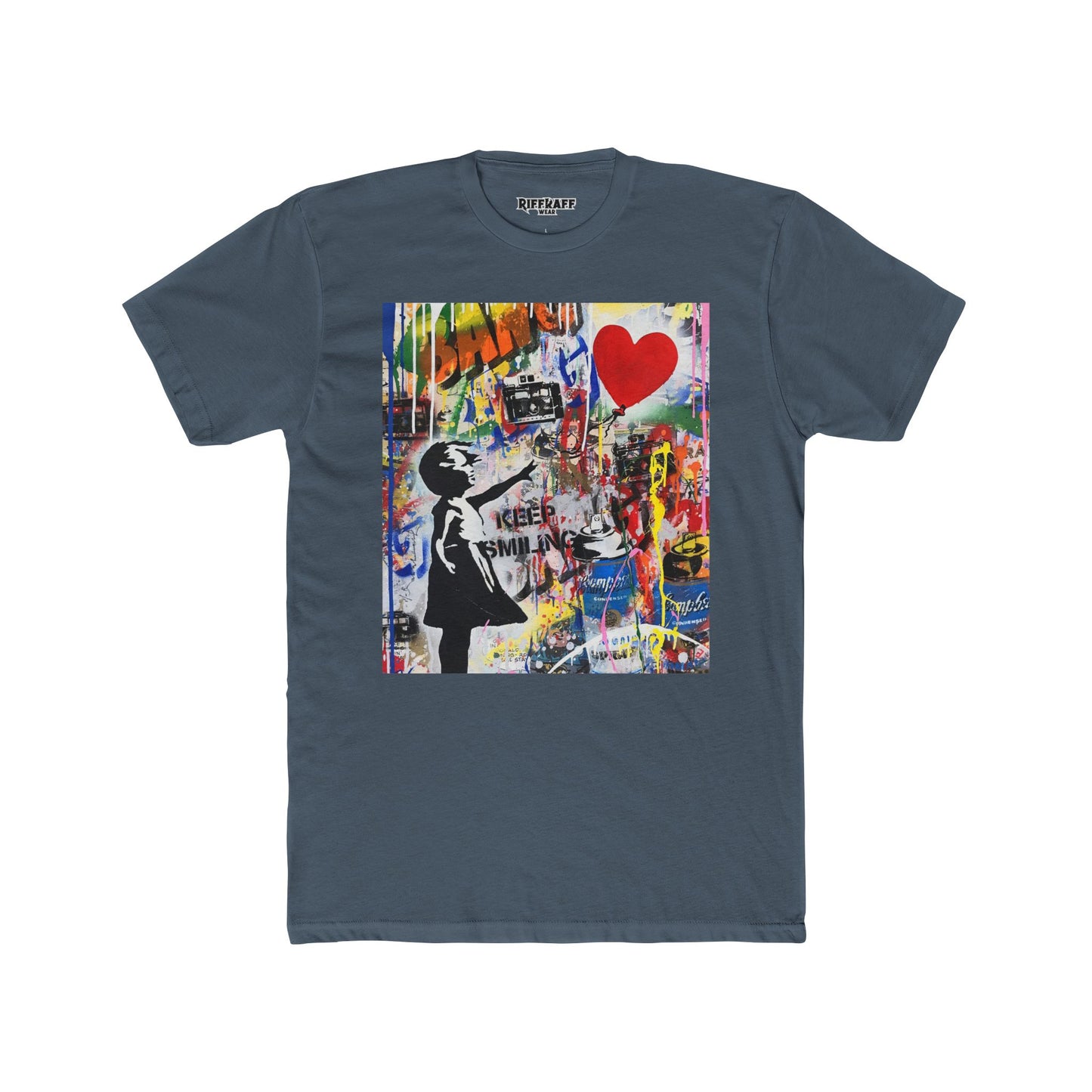 Streetwear - Graffiti Art Keep Smiling -Unisex Cotton Crew Tee - Riff Raff Wear