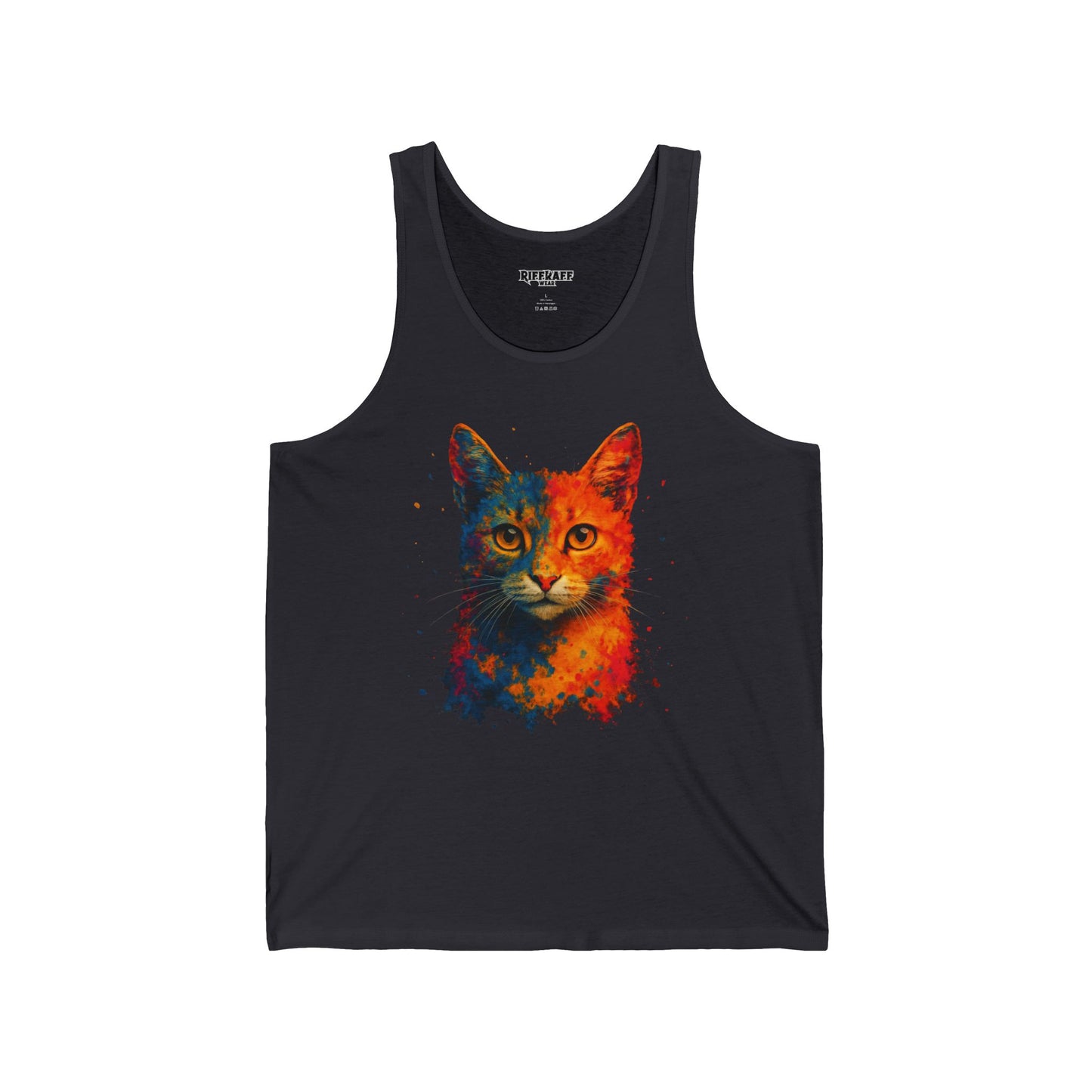 Colorful Cat Unisex Jersey Tank - Vibrant Graphic Tee for Animal Lovers - Riff Raff Wear