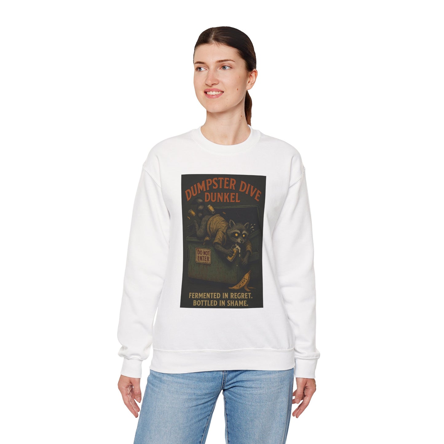 Dumpster Dive Funny Sweatshirt - Unisex Crewneck for Animal Lovers - Riff Raff Wear Underground