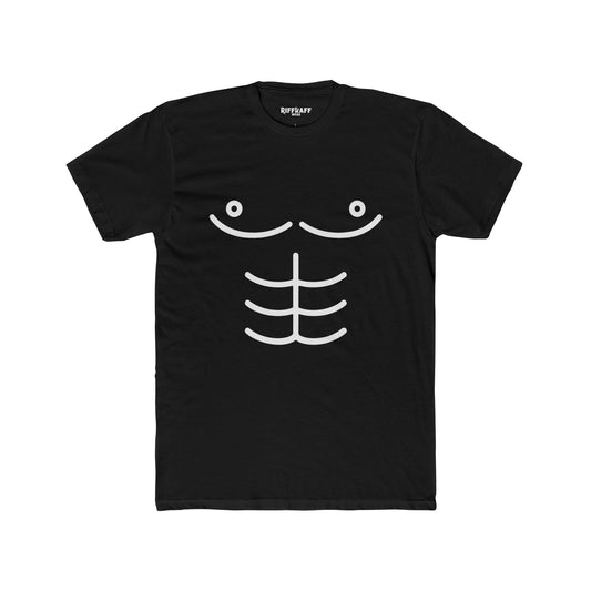Funny Unisex Cotton Crew Tee - Cartoon Abs Design - Riff Raff Wear