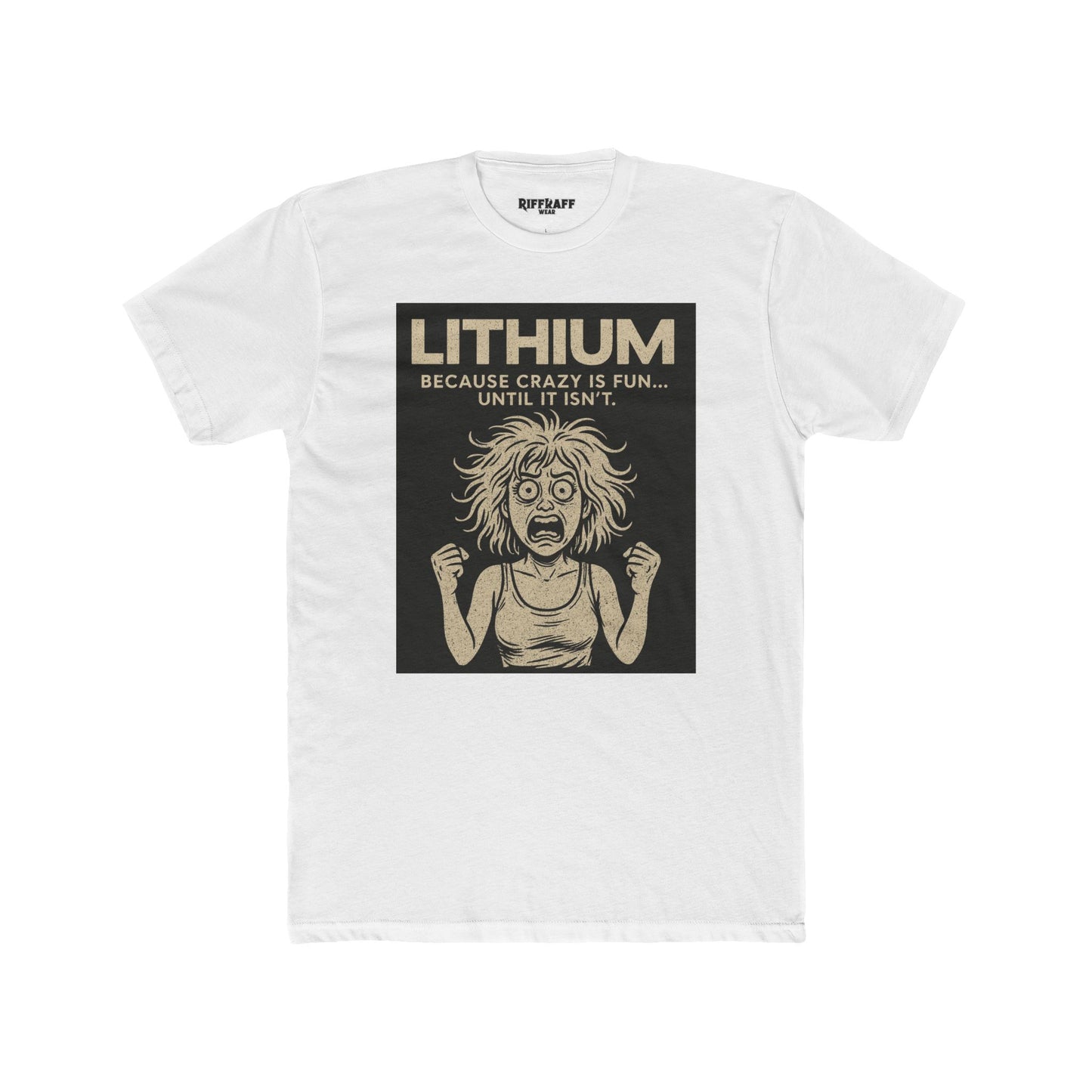 Lithium Unisex Cotton Crew Tee - Fun & Quirky Statement Shirt - OverRx - Riff Raff Wear