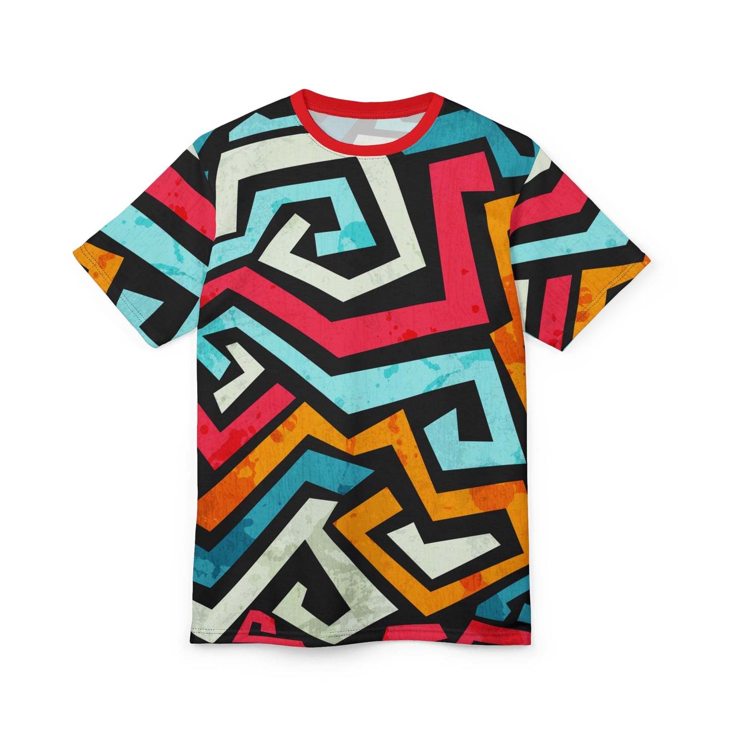 Colorful Geometric Unisex Tee - Stylish and Unique Cut & Sew Design - Riff Raff Wear