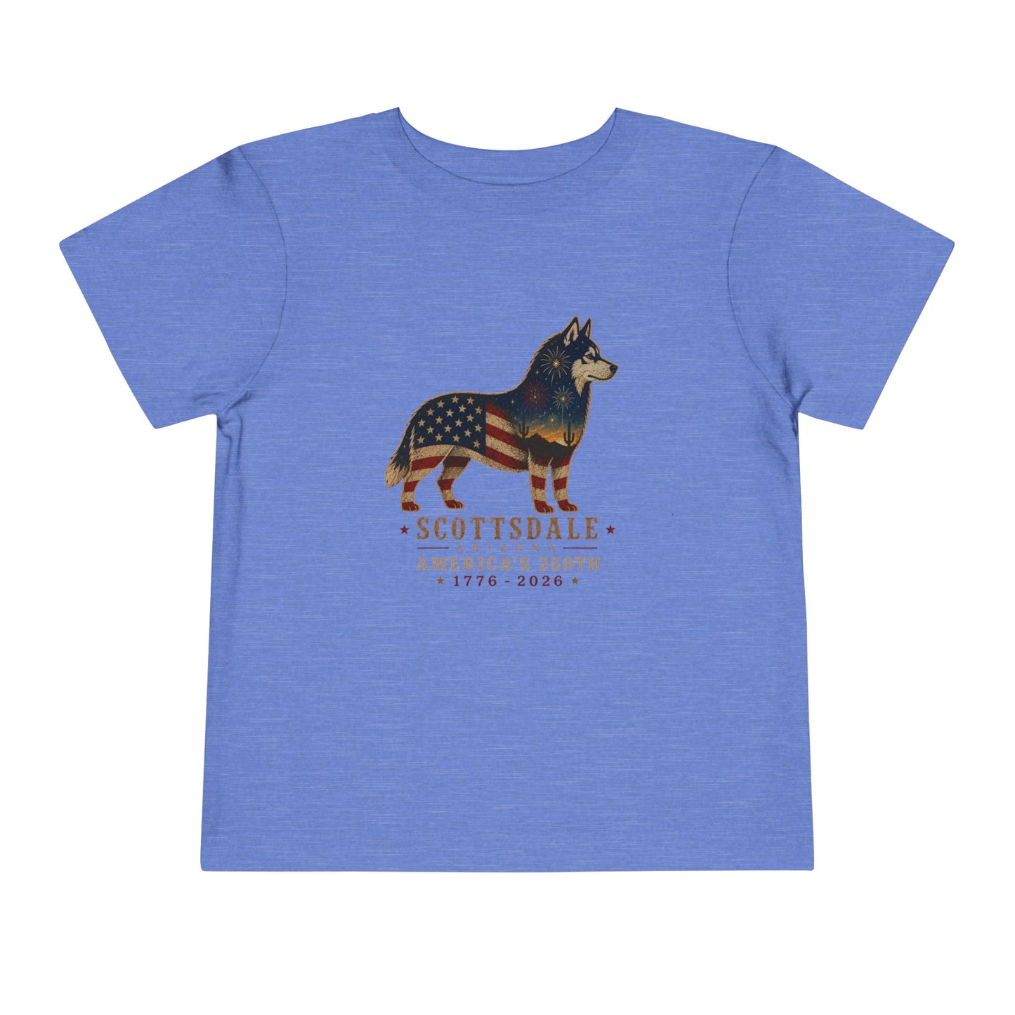Toddler Tee — Scottsdale America’s 250th Flag Husky Dog Graphic