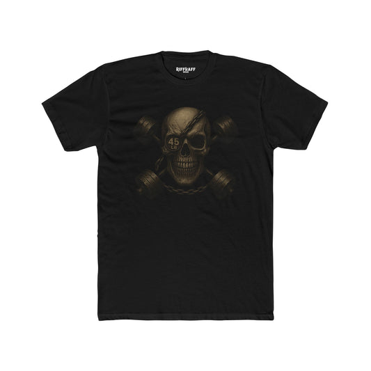 Skull & Weights Graphic Unisex Cotton Crew Tee - Riff Raff Wear