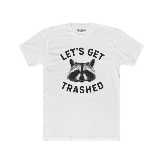 Let's Get Trashed Raccoon Cotton Crew Tee - Fun Unisex T-Shirt for Casual Outings - Riff Raff Wear