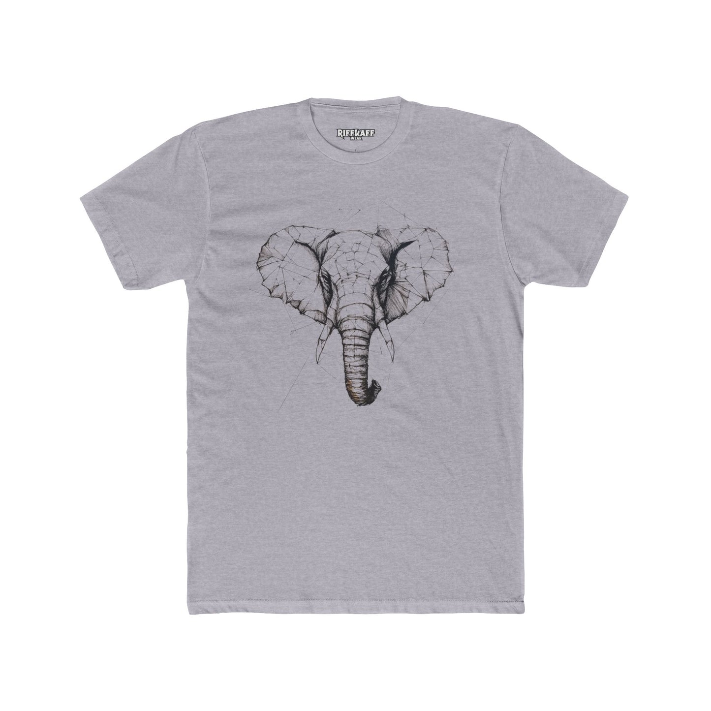 Elephant Design Unisex Cotton Crew Tee, Animal Lover Shirt, Gift for Nature Enthusiasts - Riff Raff Wear