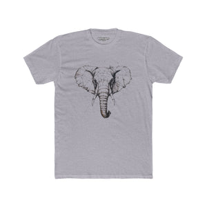 Elephant Design Unisex Cotton Crew Tee, Animal Lover Shirt, Gift for Nature Enthusiasts - Riff Raff Wear