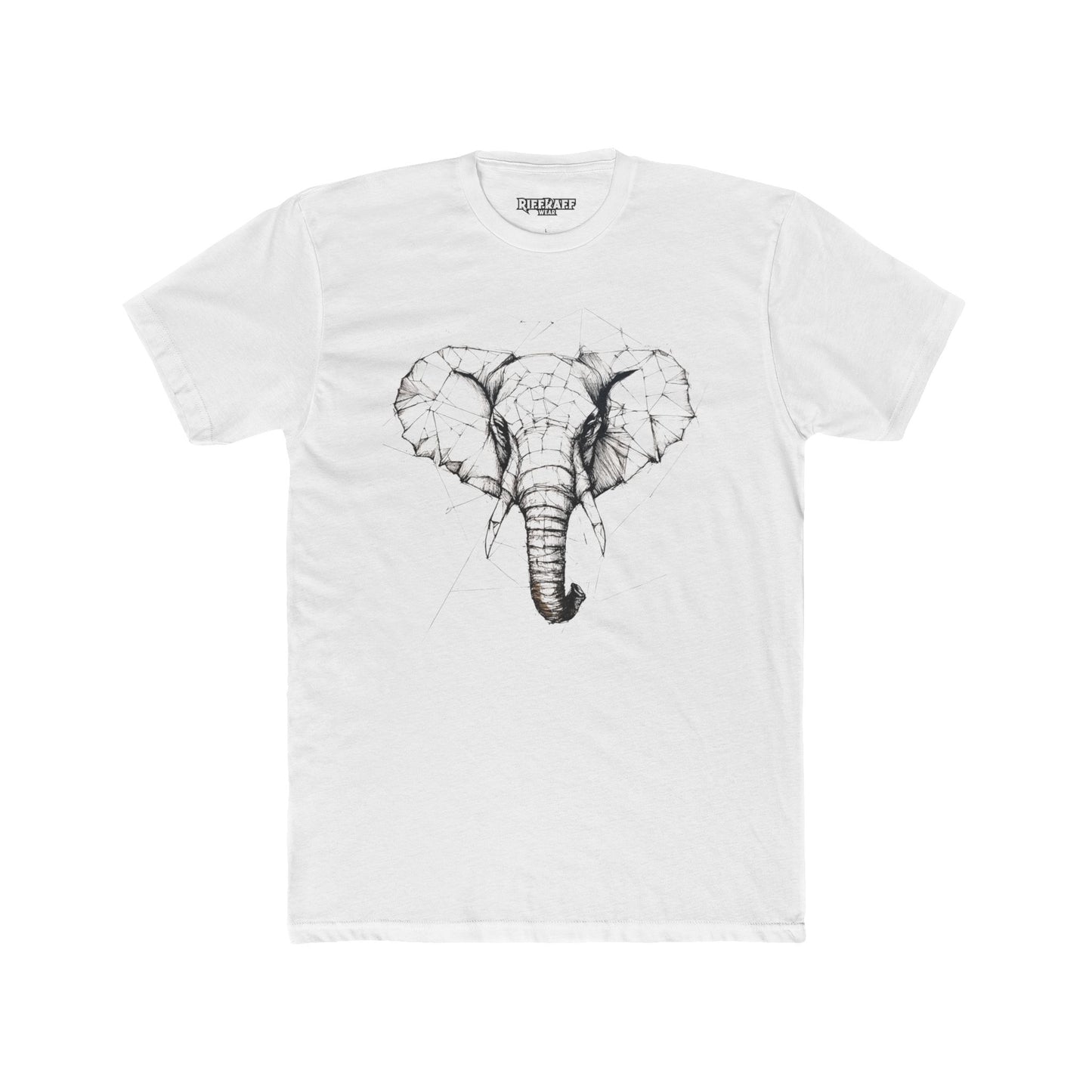 Elephant Design Unisex Cotton Crew Tee, Animal Lover Shirt, Gift for Nature Enthusiasts - Riff Raff Wear