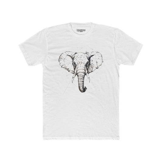 Elephant Design Unisex Cotton Crew Tee, Animal Lover Shirt, Gift for Nature Enthusiasts - Riff Raff Wear