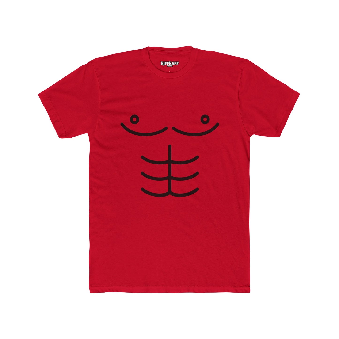 Funny Unisex Cotton Crew Tee - Cartoon Abs Design - Riff Raff Wear