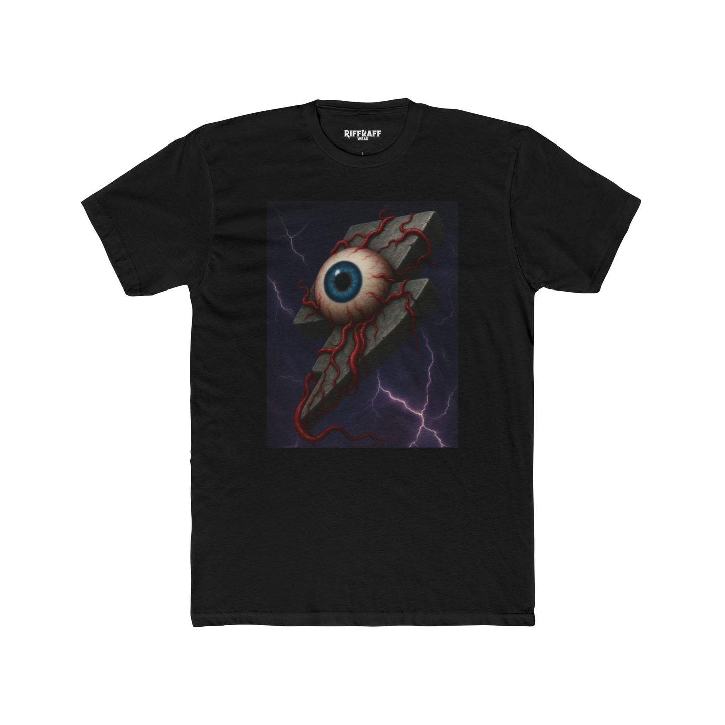 Unisex Cotton Crew Tee - Eye of Lightning Graphic Tee for Bold Style - Riff Raff Wear