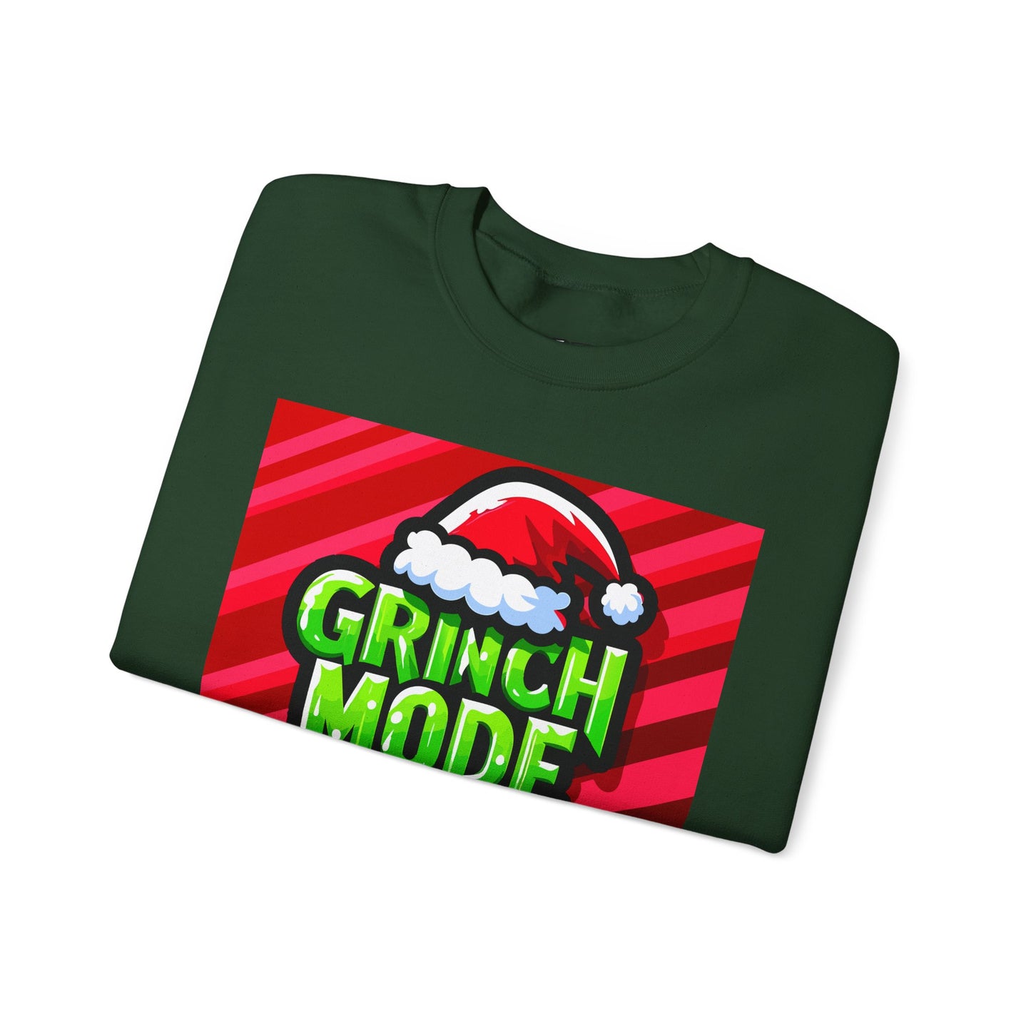 Grinch Mode Crewneck Sweatshirt, Christmas Attire, Holiday Sweatshirt, Festive Gift, Cozy Winter Wear, Funny Christmas Sweater - Riff Raff Wear