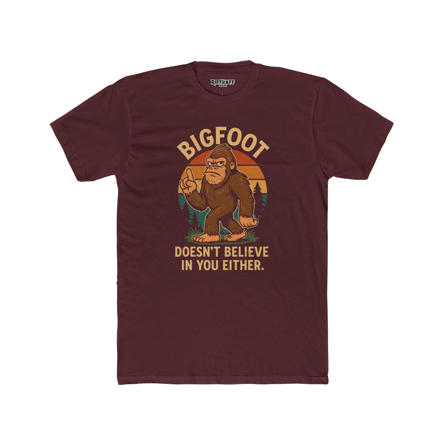 Bigfoot Graphic Unisex Cotton Crew Tee - Funny Nature Lover Shirt - Riff Raff Wear