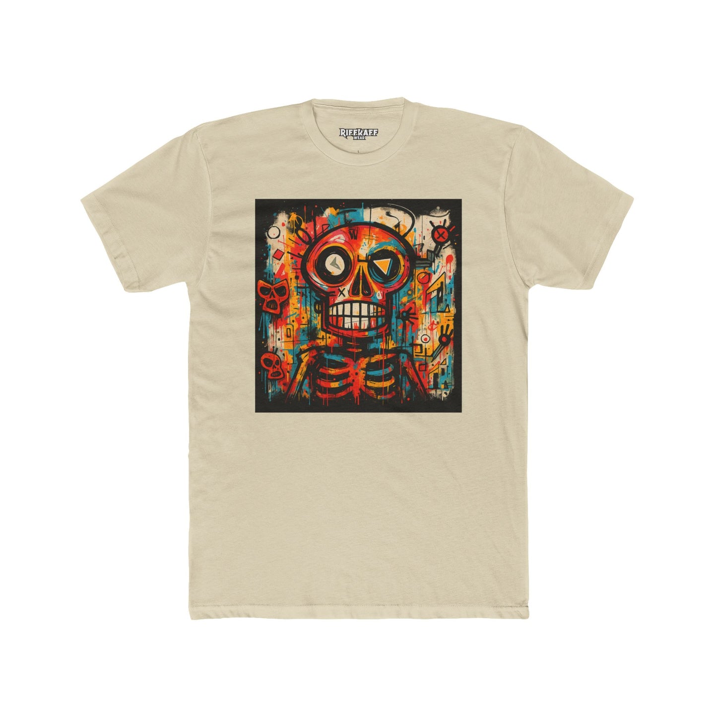 Colorful Skeleton Art Unisex Cotton Crew Tee - Day of the Dead Shirt - Riff Raff Wear