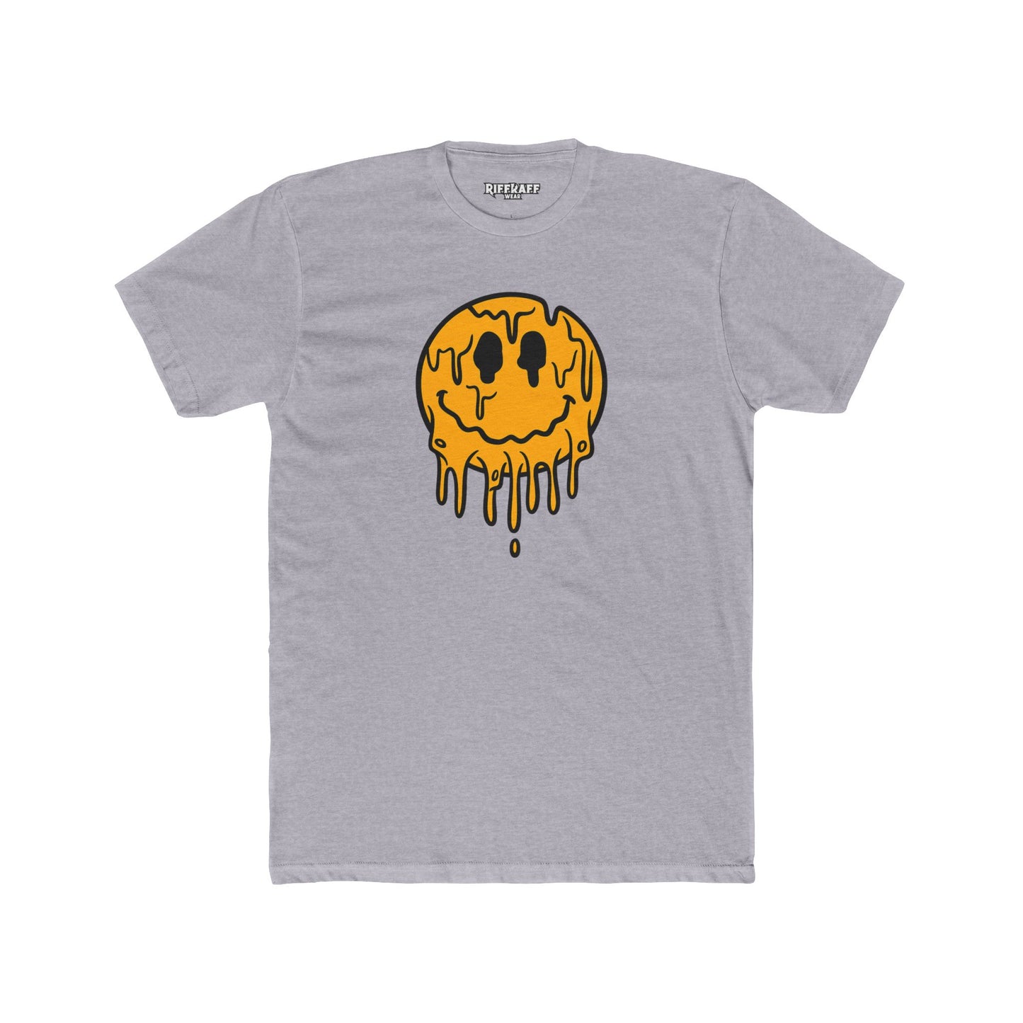 Drippy Smiley Face Tee - Unisex Cotton Crew Tee for Fun, Casual Wear, Trendy Outfit, Unique Gift, Festival Apparel, Streetwear - Riff Raff Wear