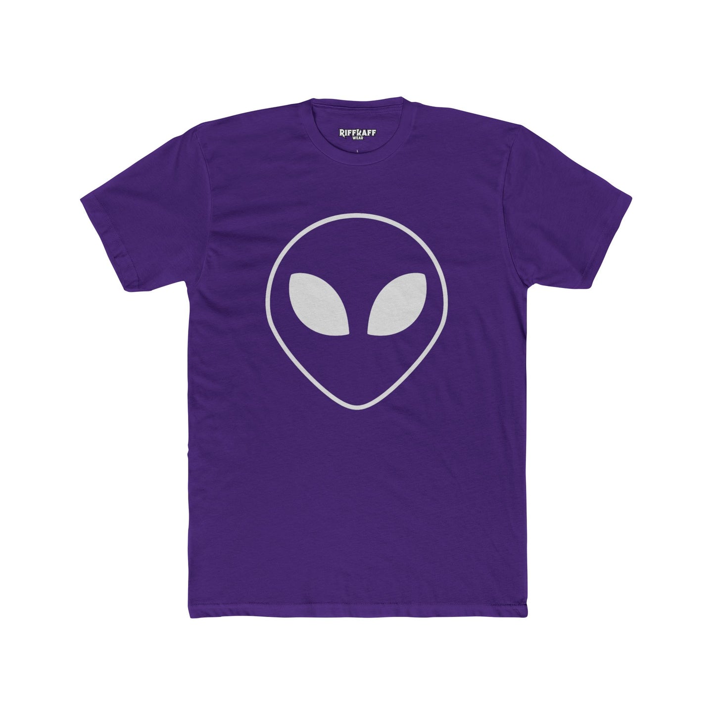 Alien Face Unisex Cotton Crew Tee - UFO Enthusiasts - Riff Raff Wear