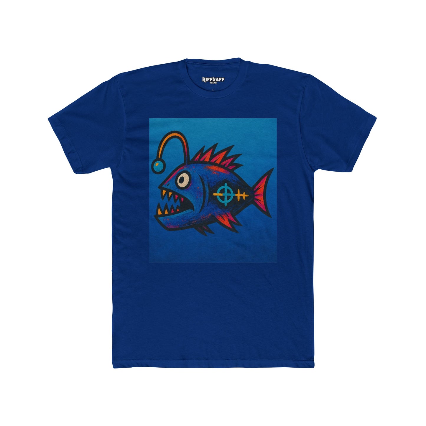 Colorful Graphic Fish Unisex Cotton Crew Tee - Fun and Quirky Art - Riff Raff Wear