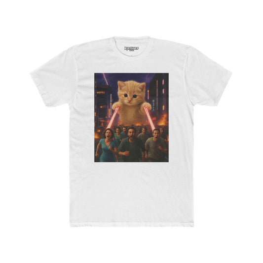Funny Cat Hero Unisex Cotton Crew Tee - Perfect for Casual Wear - Riff Raff Wear