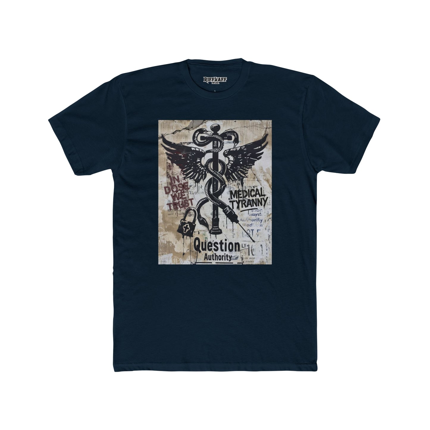 Unisex Cotton Crew Tee - Question Authority Free Thinkers Political Art - Riff Raff Wear