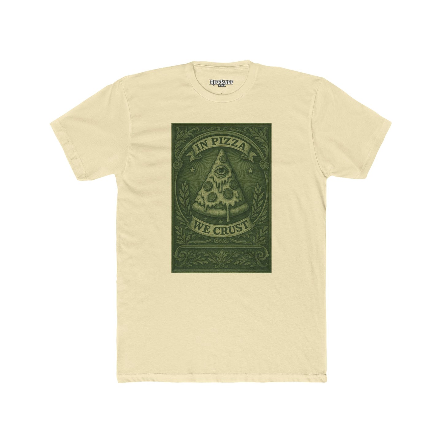 Funny Pizza Crew Tee - "In Pizza We Crust" Unisex Cotton Shirt - Riff Raff Wear