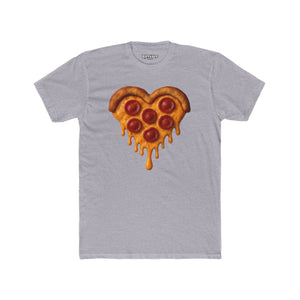 Heart-Shaped Pizza Unisex Cotton Crew Tee - Fun Foodie Apparel - Riff Raff Wear