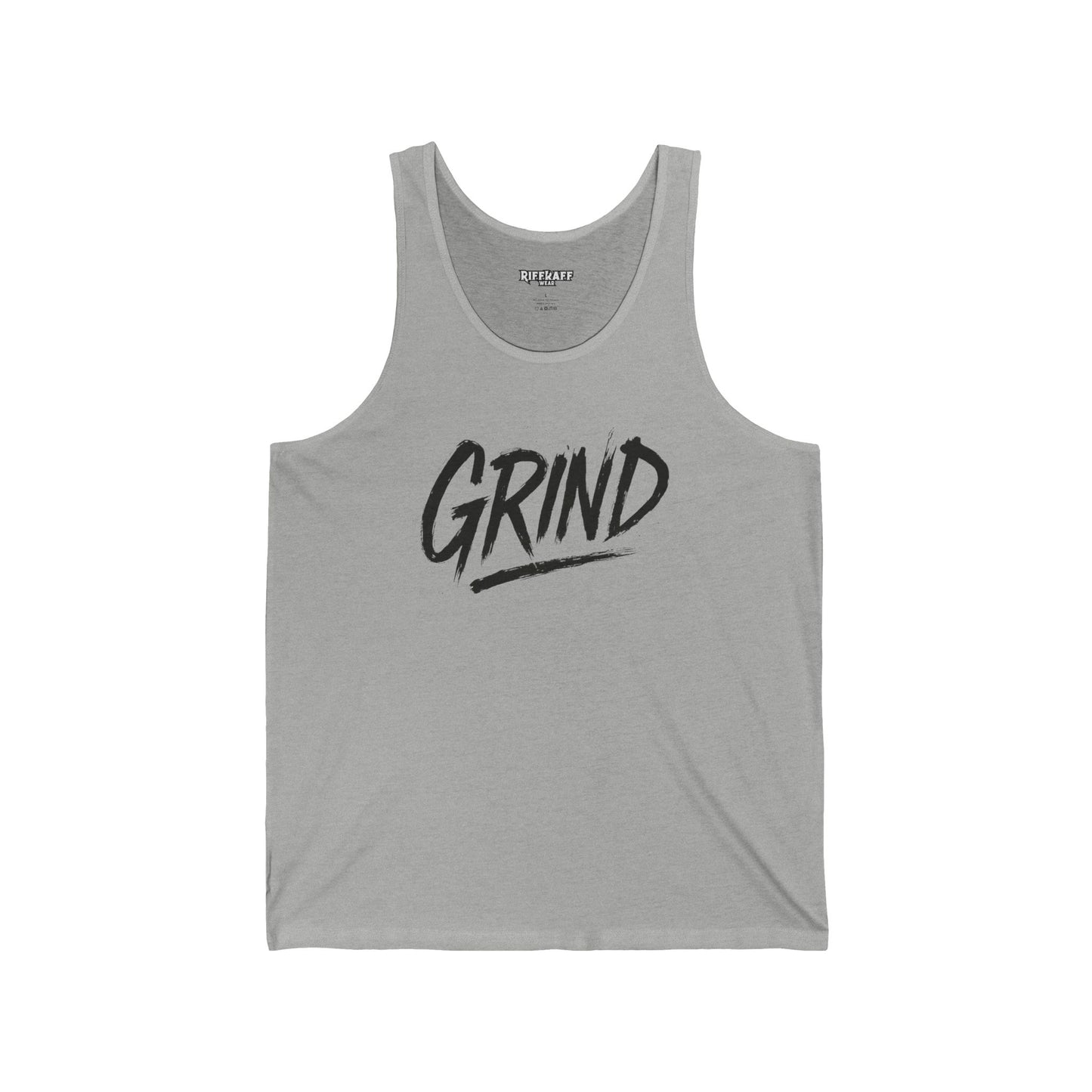 Motivational 'GRIND' Unisex Jersey Tank - Comfort Fit Workout Apparel - Riff Raff Wear