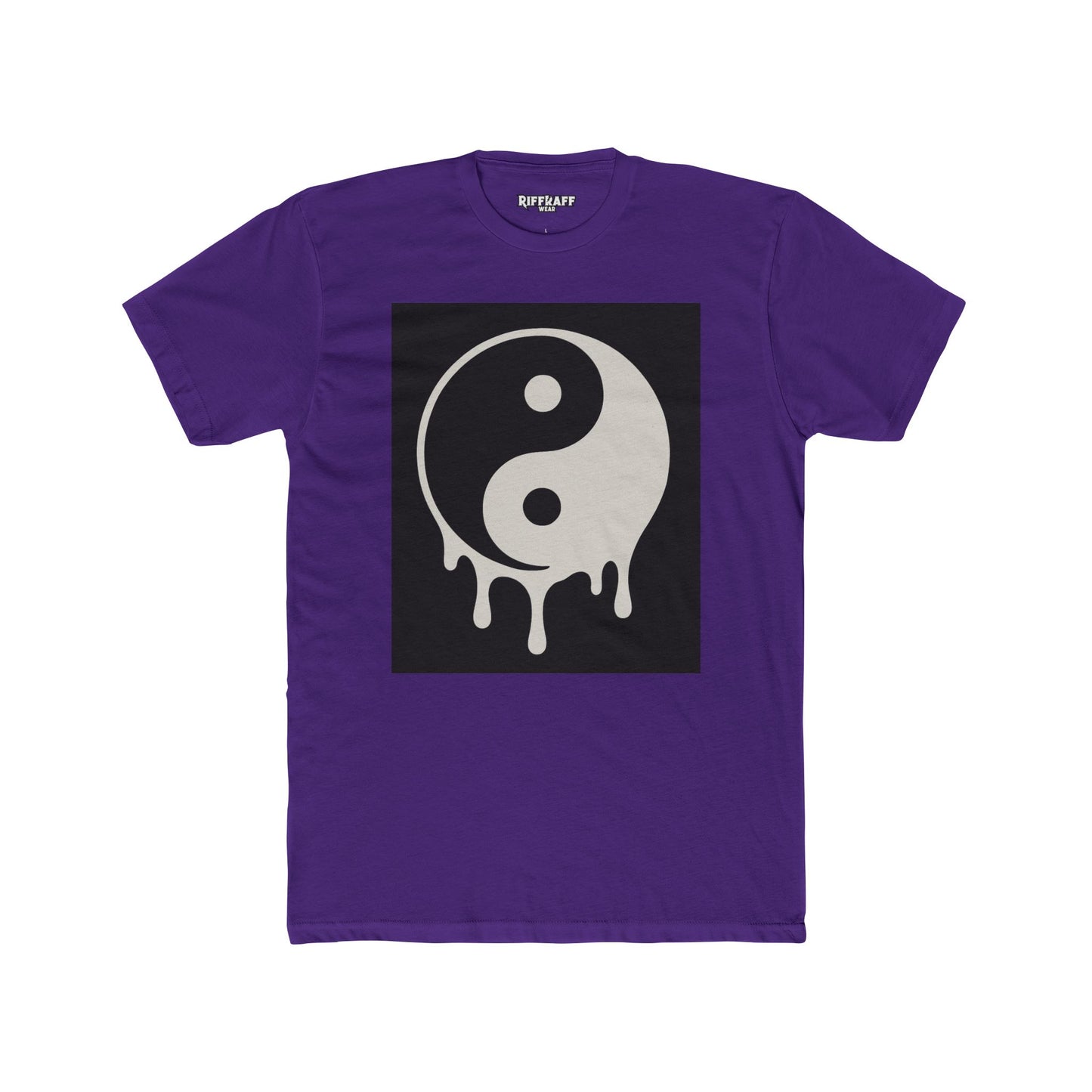 Unisex Cotton Crew Tee with Dripping Yin Yang Design | Casual Wear, Unisex Tee - Riff Raff Wear