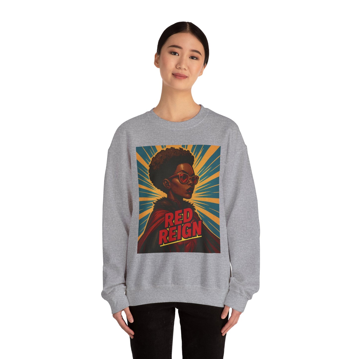Red Reign Unisex Crewneck Sweatshirt - Stylish & Bold Graphic Design - Riff Raff Wear