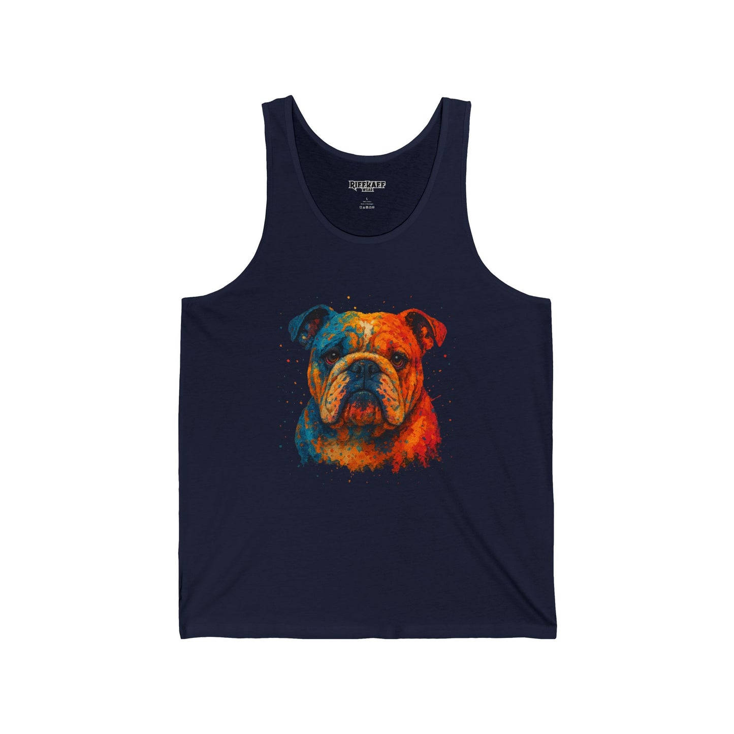 Vibrant Bulldog Unisex Jersey Tank - Perfect for Dog Lovers - Riff Raff Wear