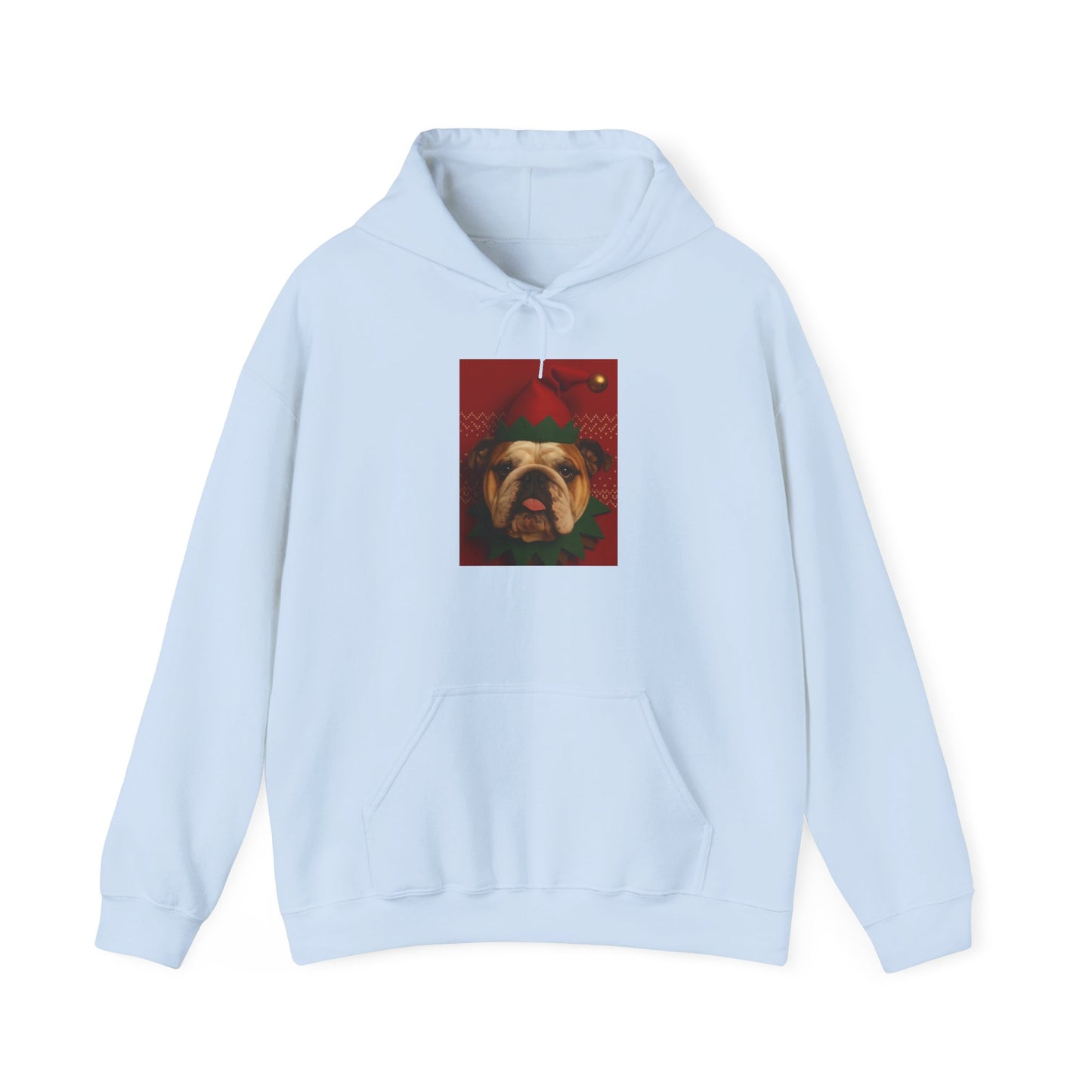 Christmas Bulldog Hoodie, Unisex Heavy Blend Sweatshirt, Funny Pet Gift, Holiday Apparel, Cozy Pullover, Festive Dog Sweatshirt - Riff Raff Wear